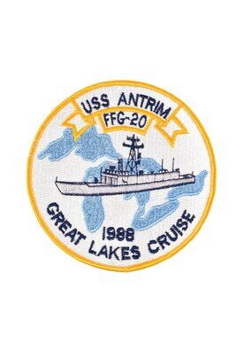 FFG-20 USS Antrim US Navy Guided Missile Great Lakes Cruise 1988 5" Jacket Patch